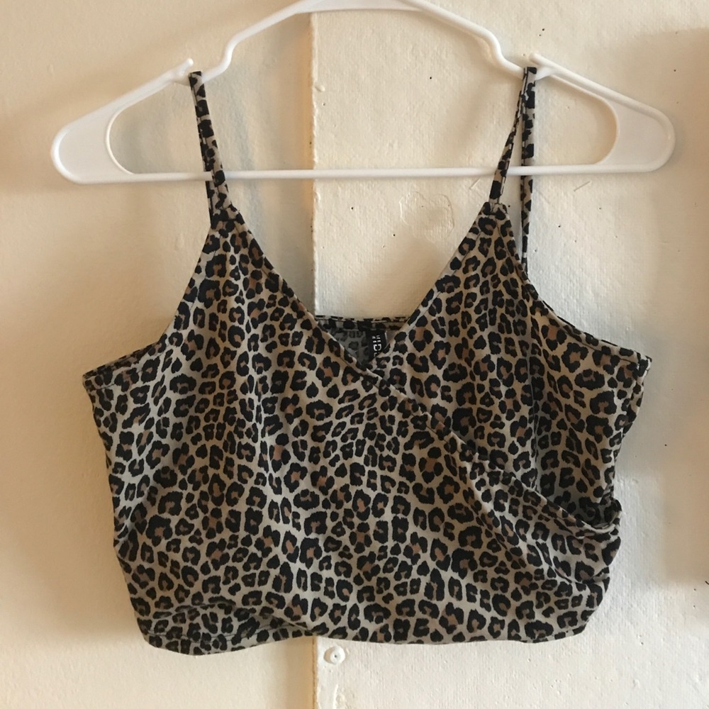 H&M cropped cheetah wrap top. WORN ONCE